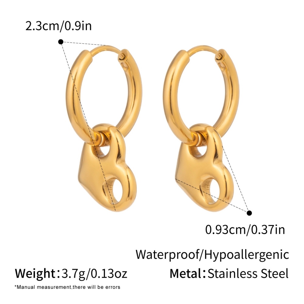 Tarnish Free Heart Pig Nose Shaped Hoop Earrings