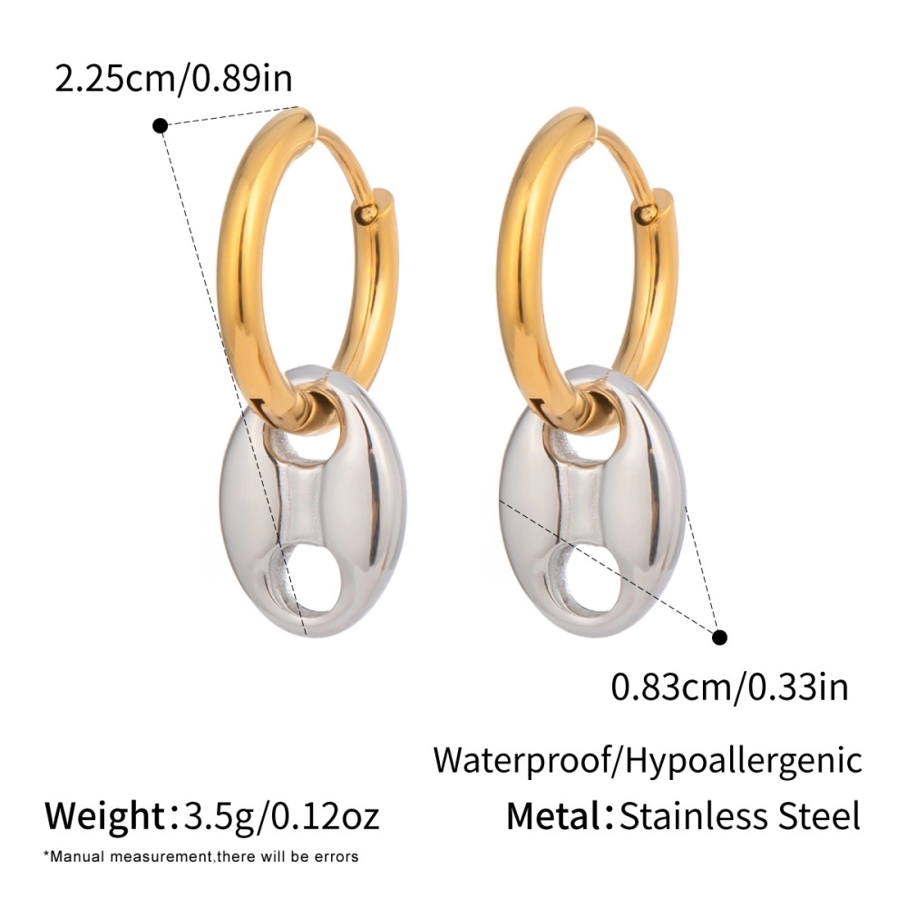 Tarnish Free Heart Pig Nose Shaped Hoop Earrings