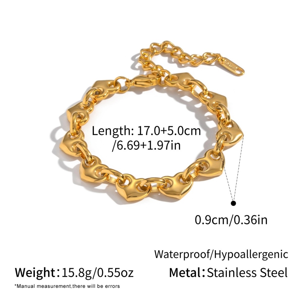 Valentine's Gift Heart Pig Nose Chain Link Bracelets