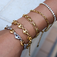 Valentine's Gift Heart Pig Nose Link Chain Bracelets