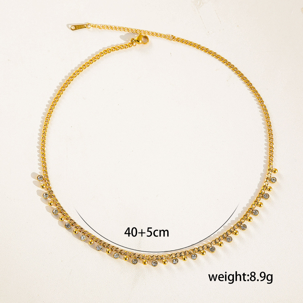 IVIAPRO Small Balls Pendant CZ Choker Necklace