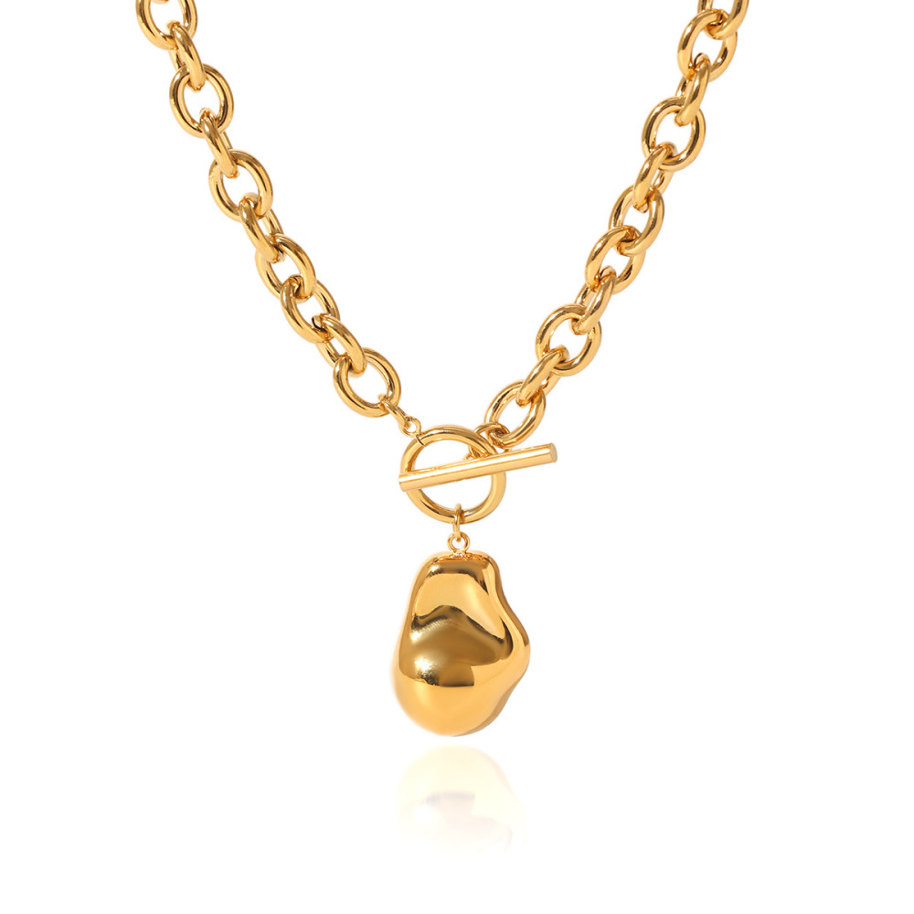 IVIAPRO OT Clasp Baroque Pendant Necklace