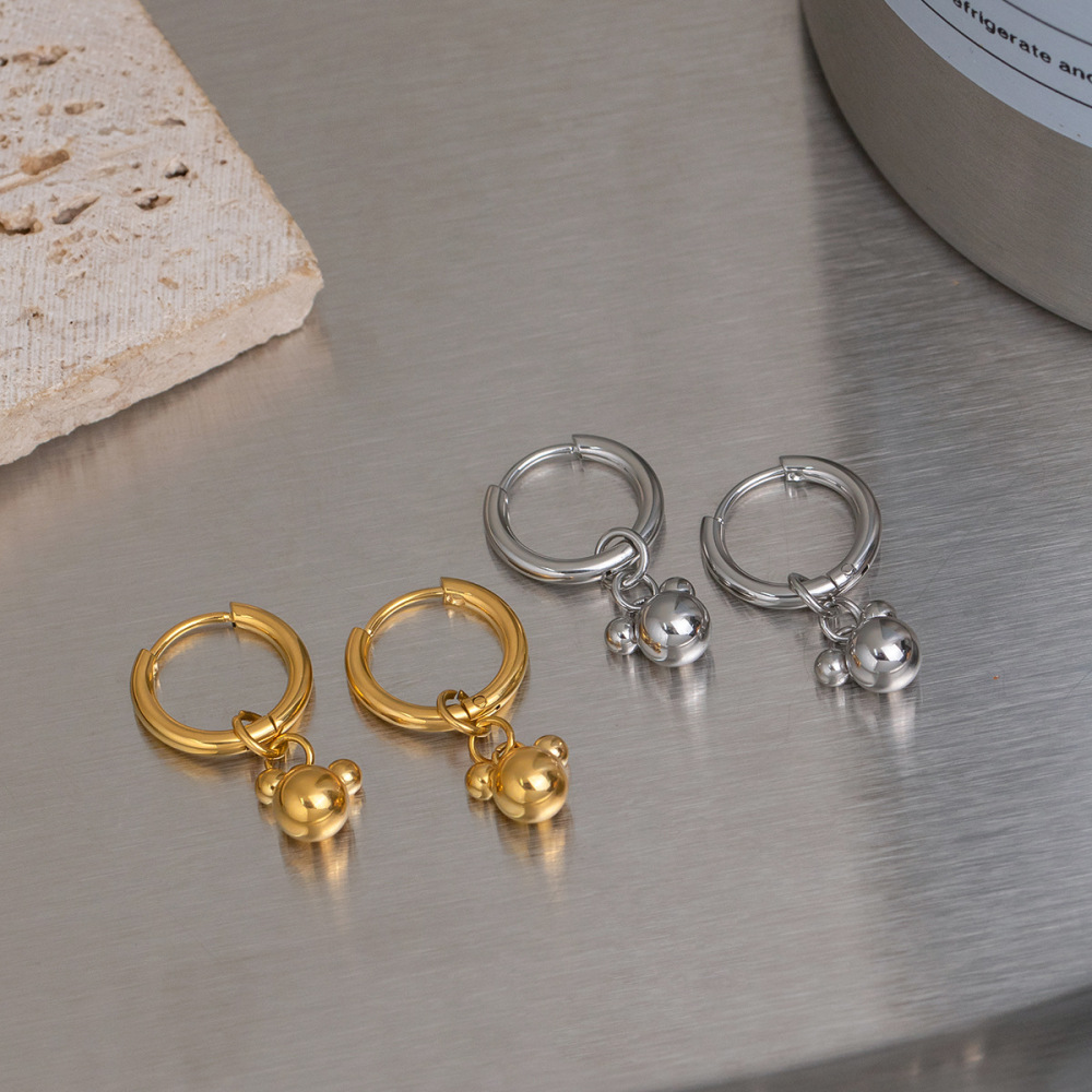 IVIAPRO Cute Bear Head Pendant Hoop Earrings