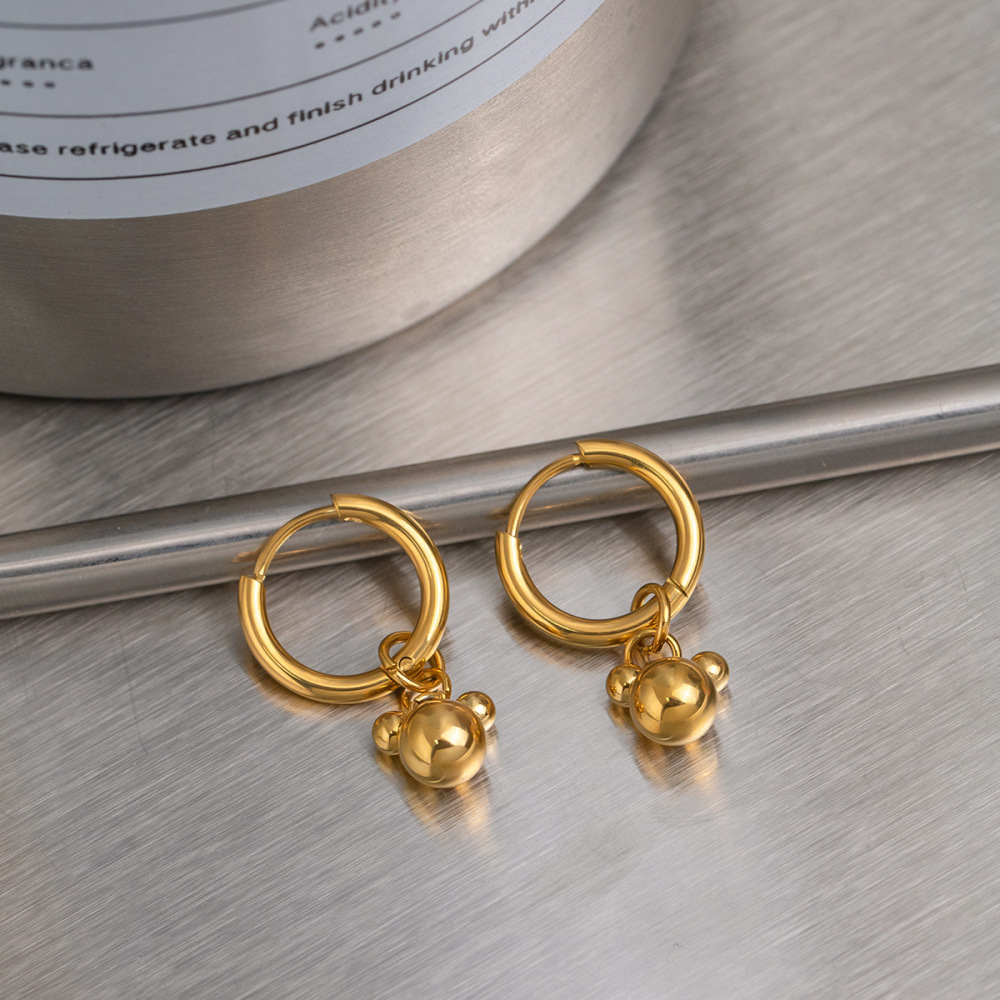 IVIAPRO Cute Bear Head Pendant Hoop Earrings