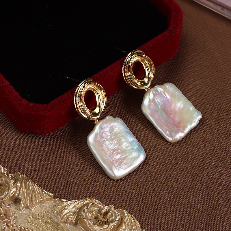 Natural Freshwater Baroque Pearl Drop Earrings