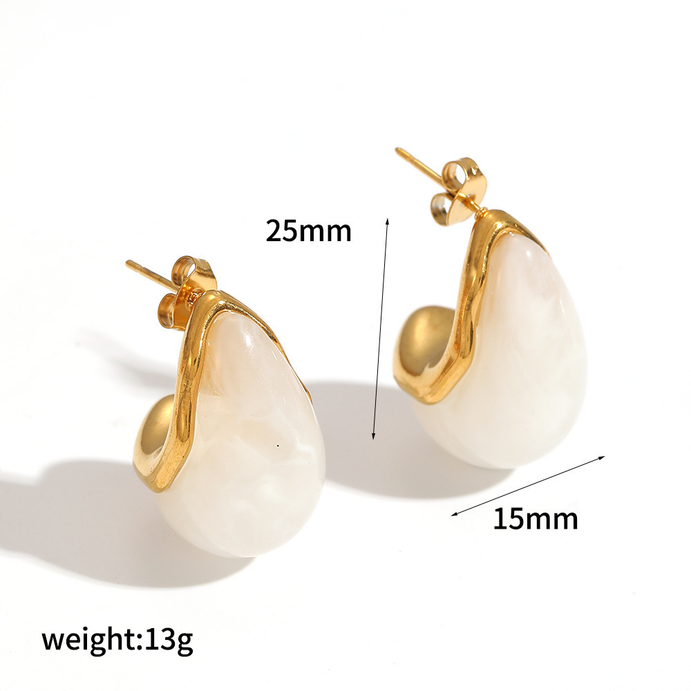 IVIAPRO Hypoallergenic Resin Water Drop Stud Earrings