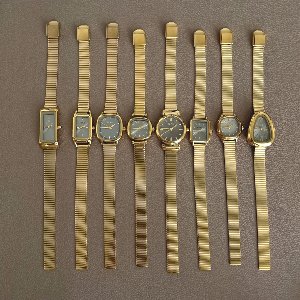 Retro Grey Dial Gold Wrist Quartz Watches
