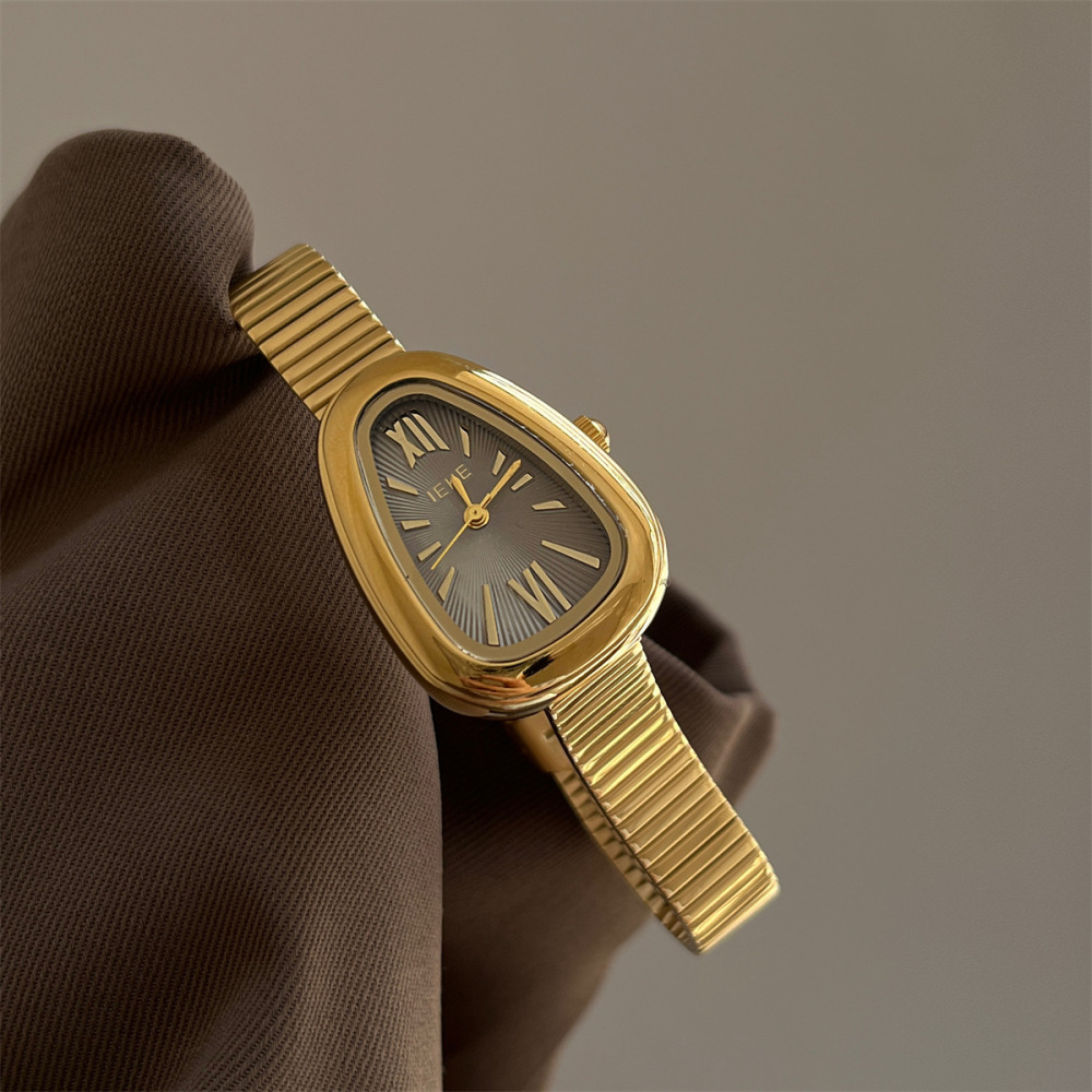 Retro Grey Dial Gold Wrist Quartz Watches