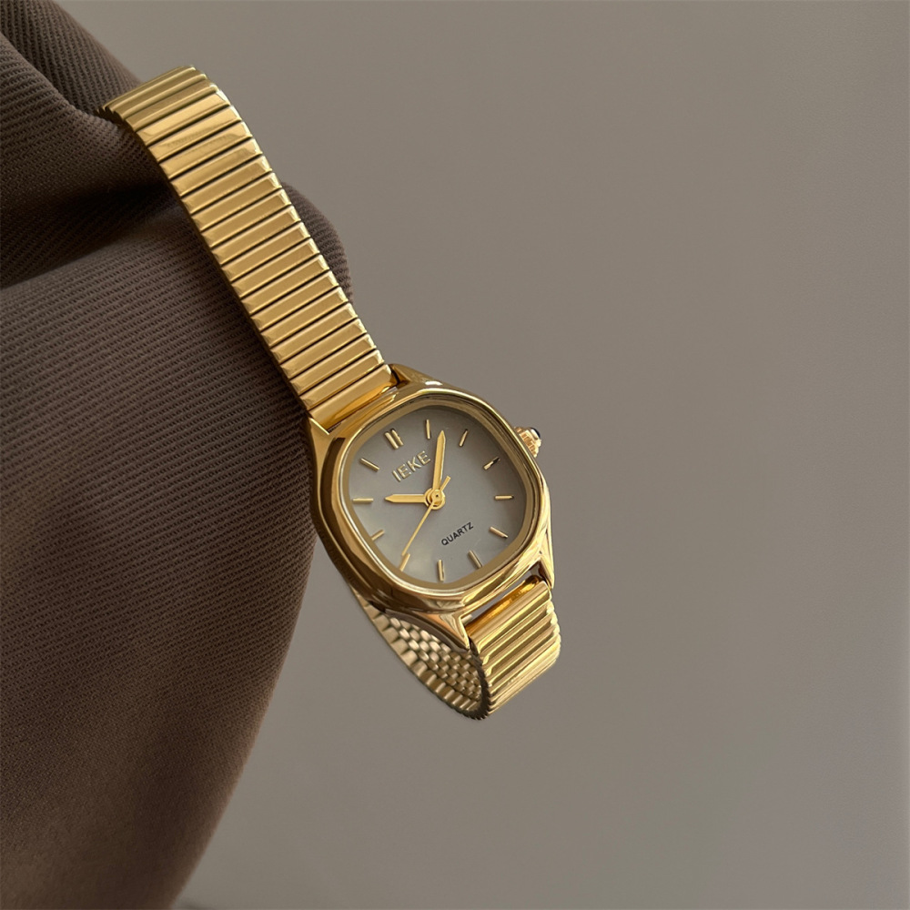 Retro Grey Dial Gold Wrist Quartz Watches