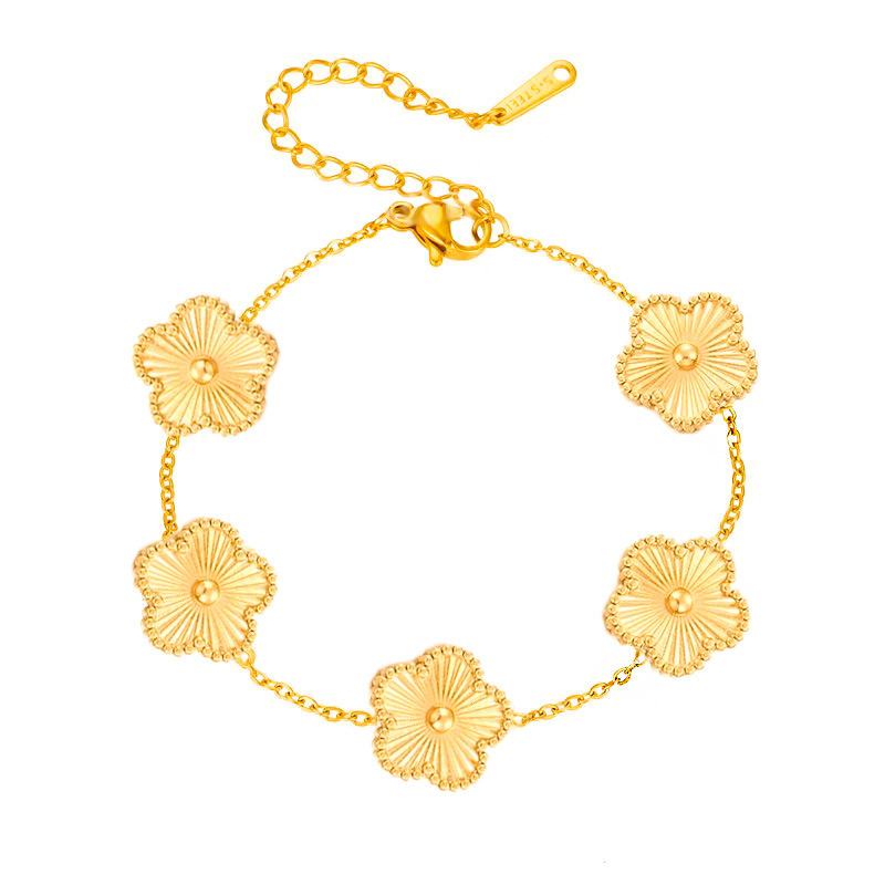 Tarnish Free Colorful 5 Leaf Clover Bracelet