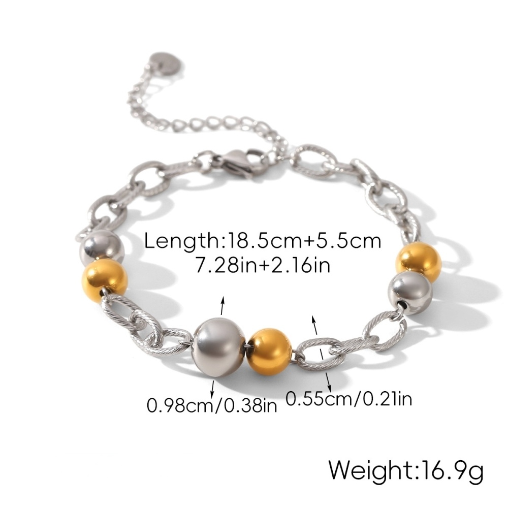 Trendy Stainless Steel Two Tone Link Chain Bracelets