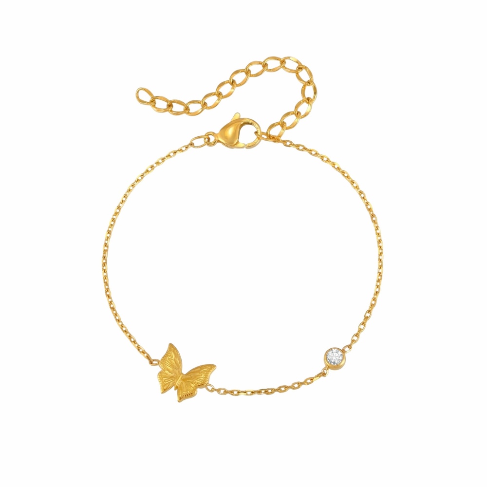 Trendy Stainless Steel Butterfly Chain Bracelet