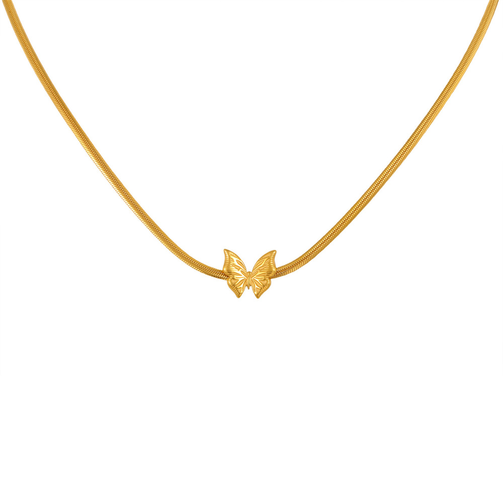 IVIAPRO Trendy Snake Chain Butterfly Choker Necklace