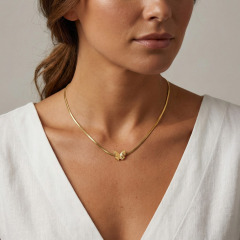 IVIAPRO Waterproof Jewelry Wholesale Trendy Snake Chain Butterfly Choker Necklace