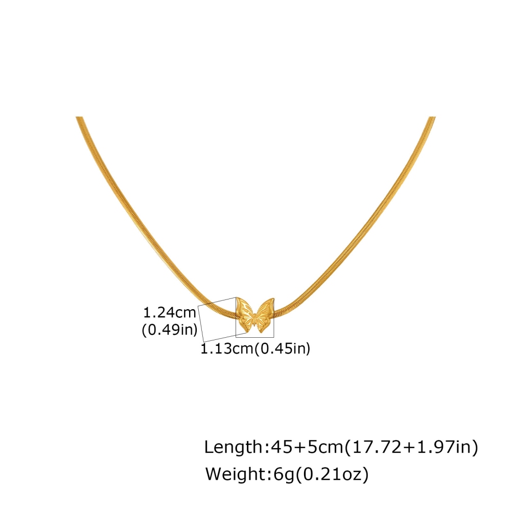 IVIAPRO Trendy Snake Chain Butterfly Choker Necklace