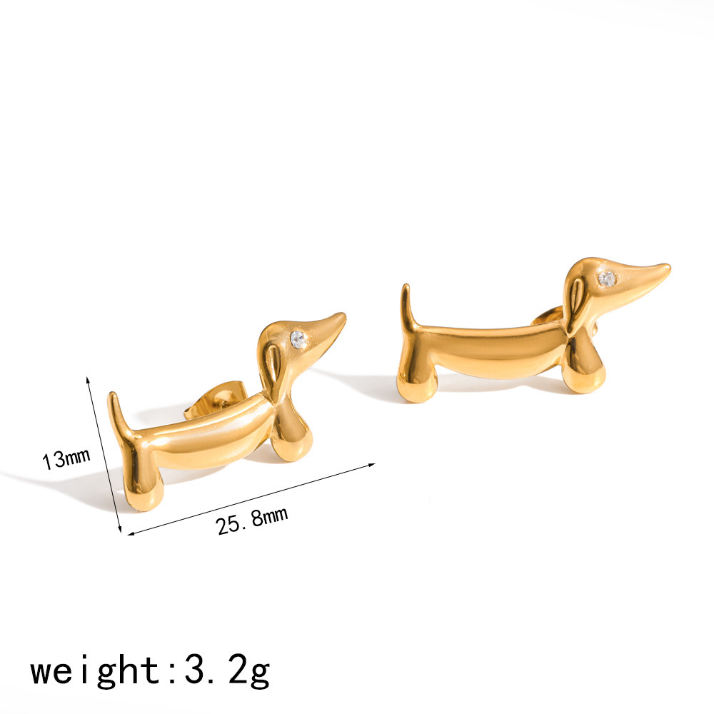 Cute Animal Dog Shaped Stud Earrings