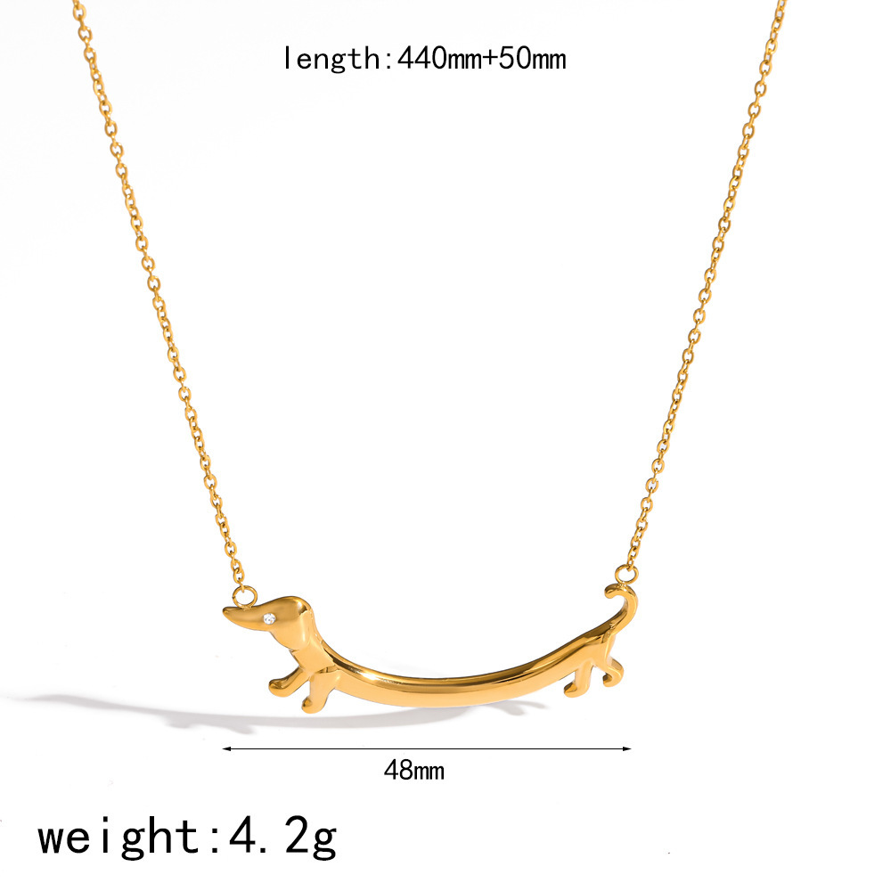 Waterproof Cute Animal Dog Shaped Pendant Necklace