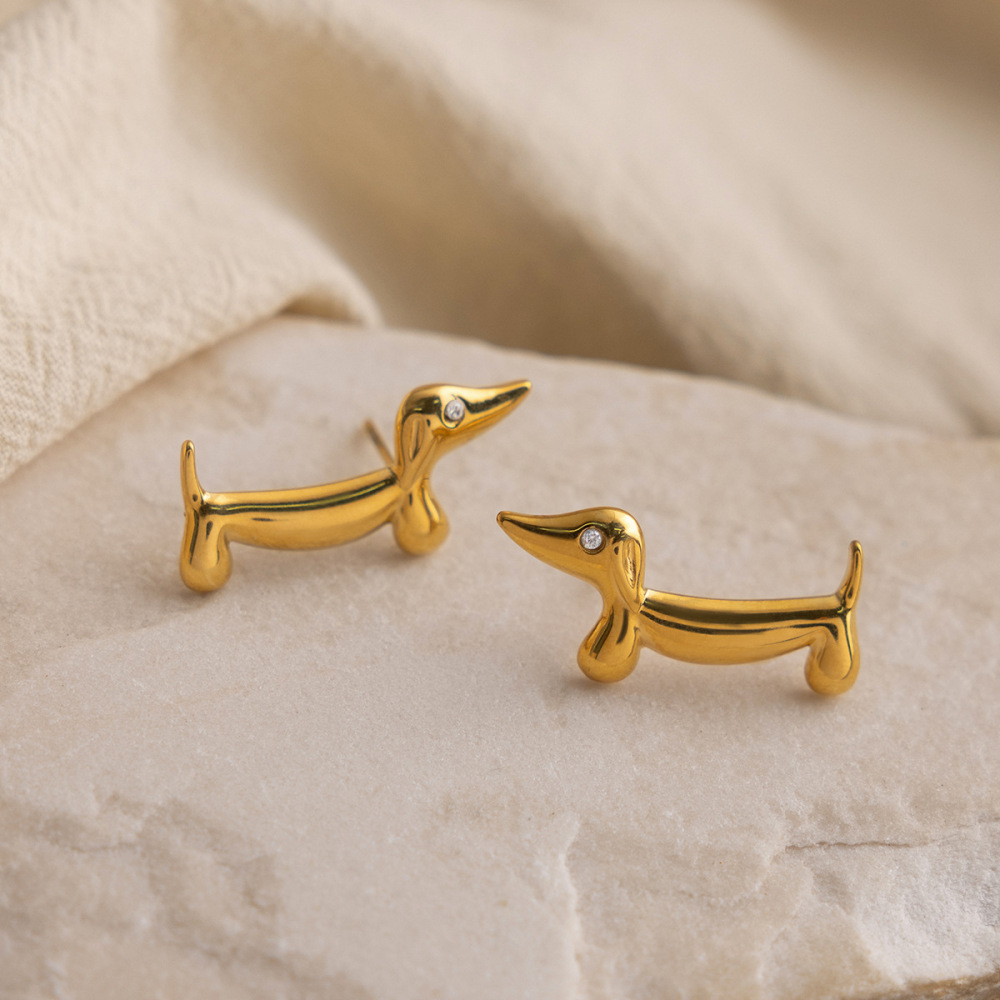 Cute Animal Dog Shaped Stud Earrings