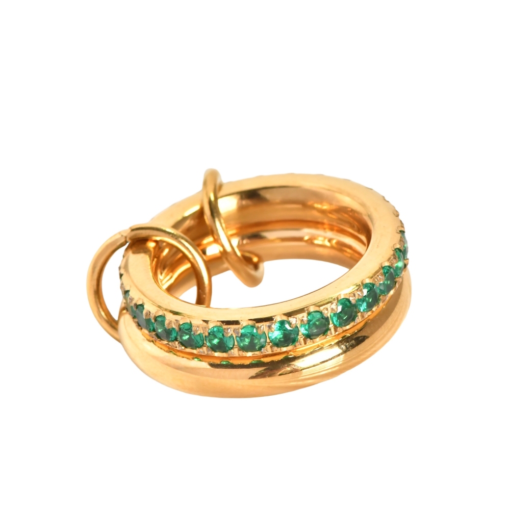 Hot Selling Waterproof Colorful Zircon Double Layers Rings