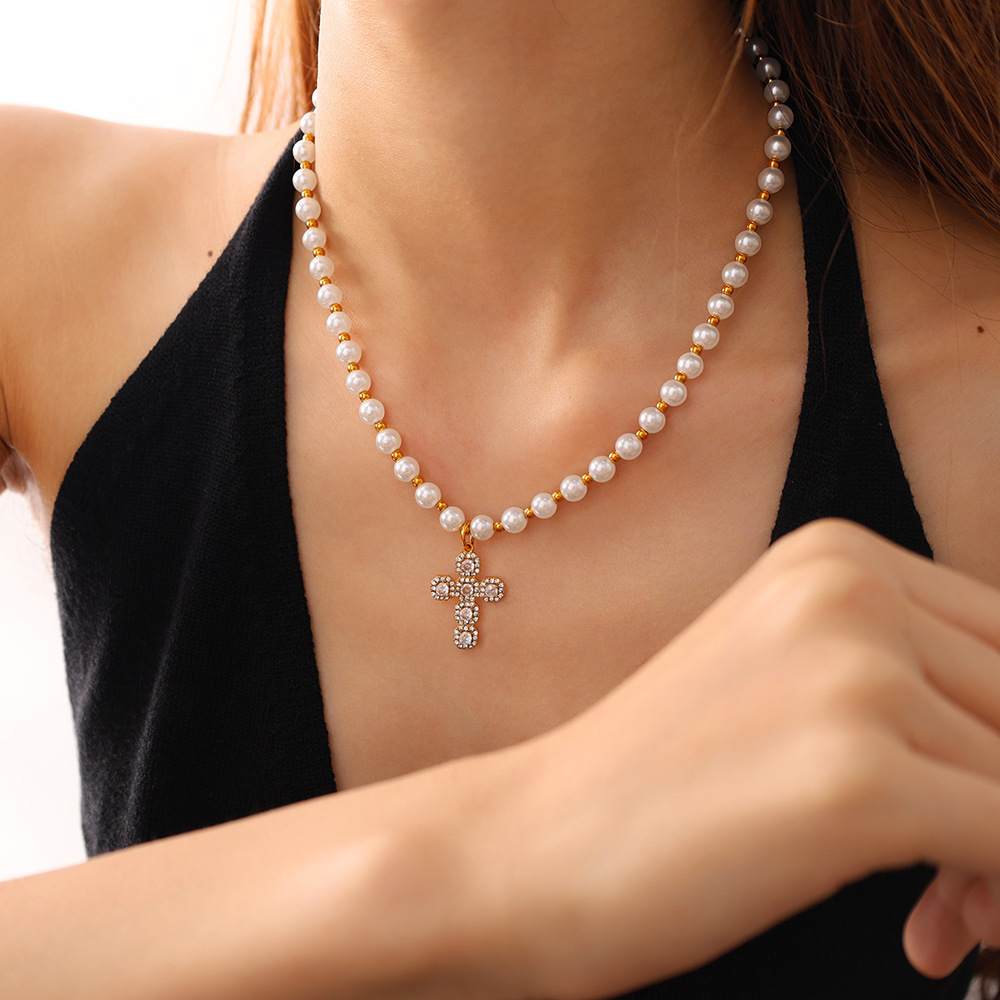 Tarnish Free Jewelry Accessories CZ Key Cross Charms Pendants for DIY