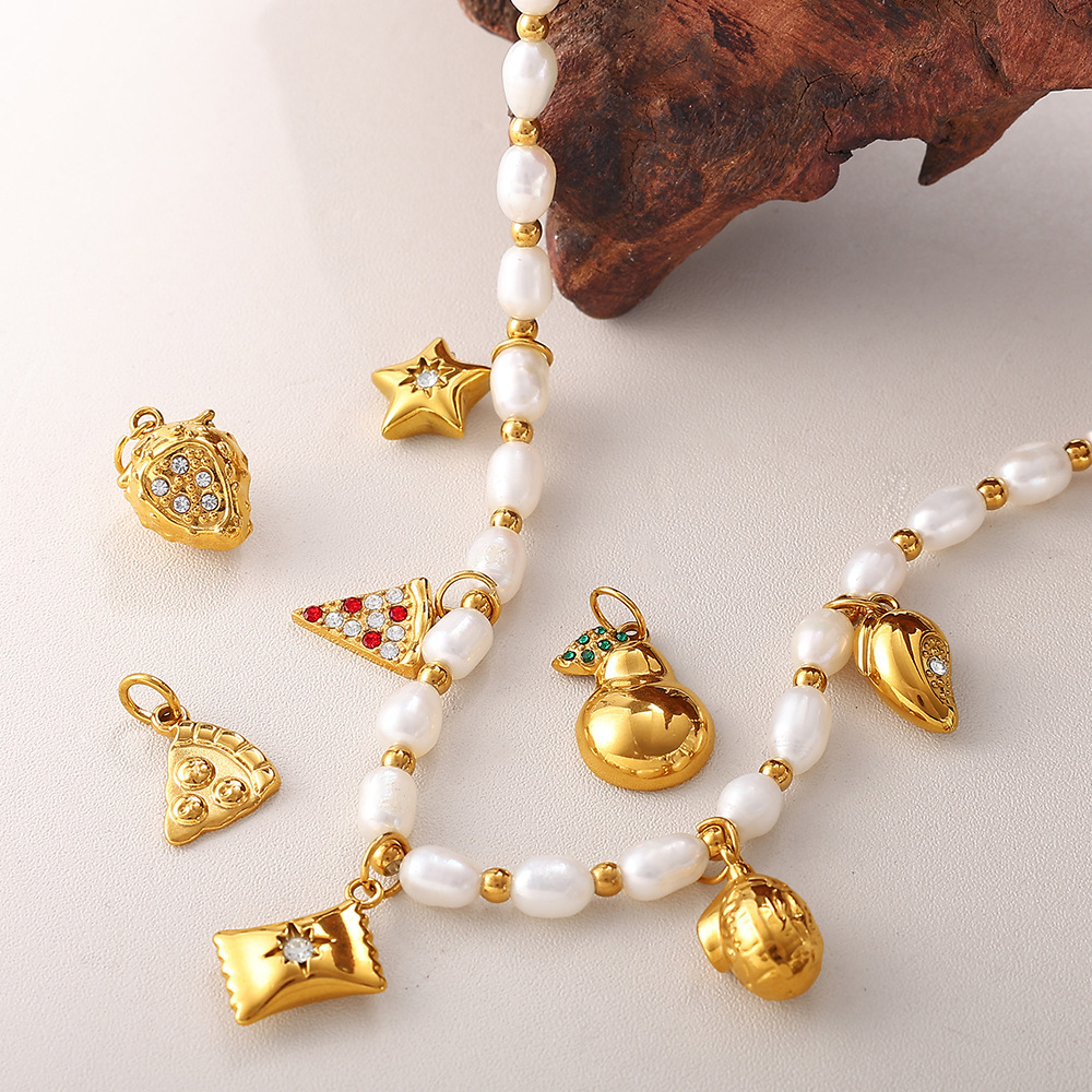 Jewelry Accessories CZ Fruits Cherry Charms Pendants for DIY