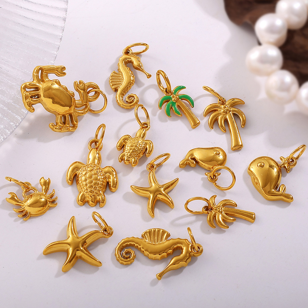 Ocean Series Jewelry Accessories Starfish Turtle Crab Shell Fish Charms Pendants for DIY