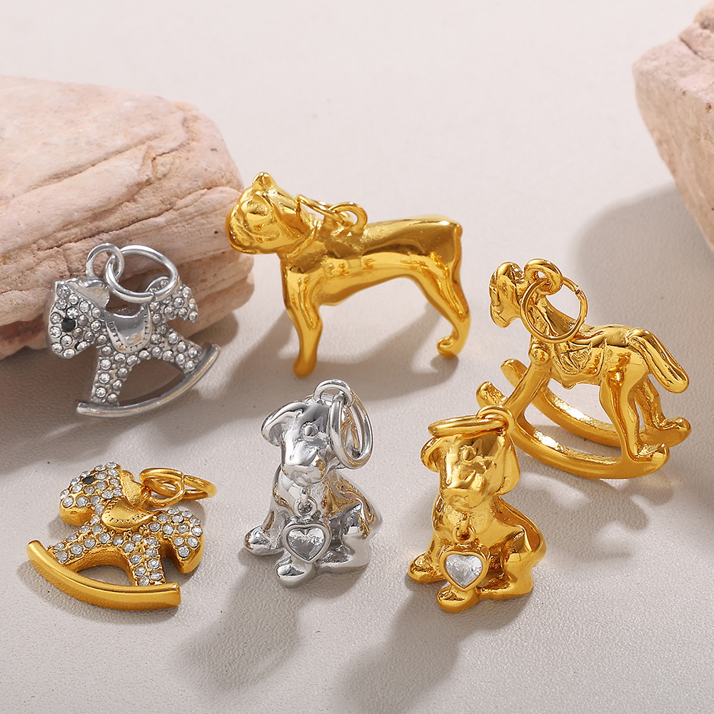 Cartoon Jewelry Accessories CZ Bear Charms Pendants for DIY