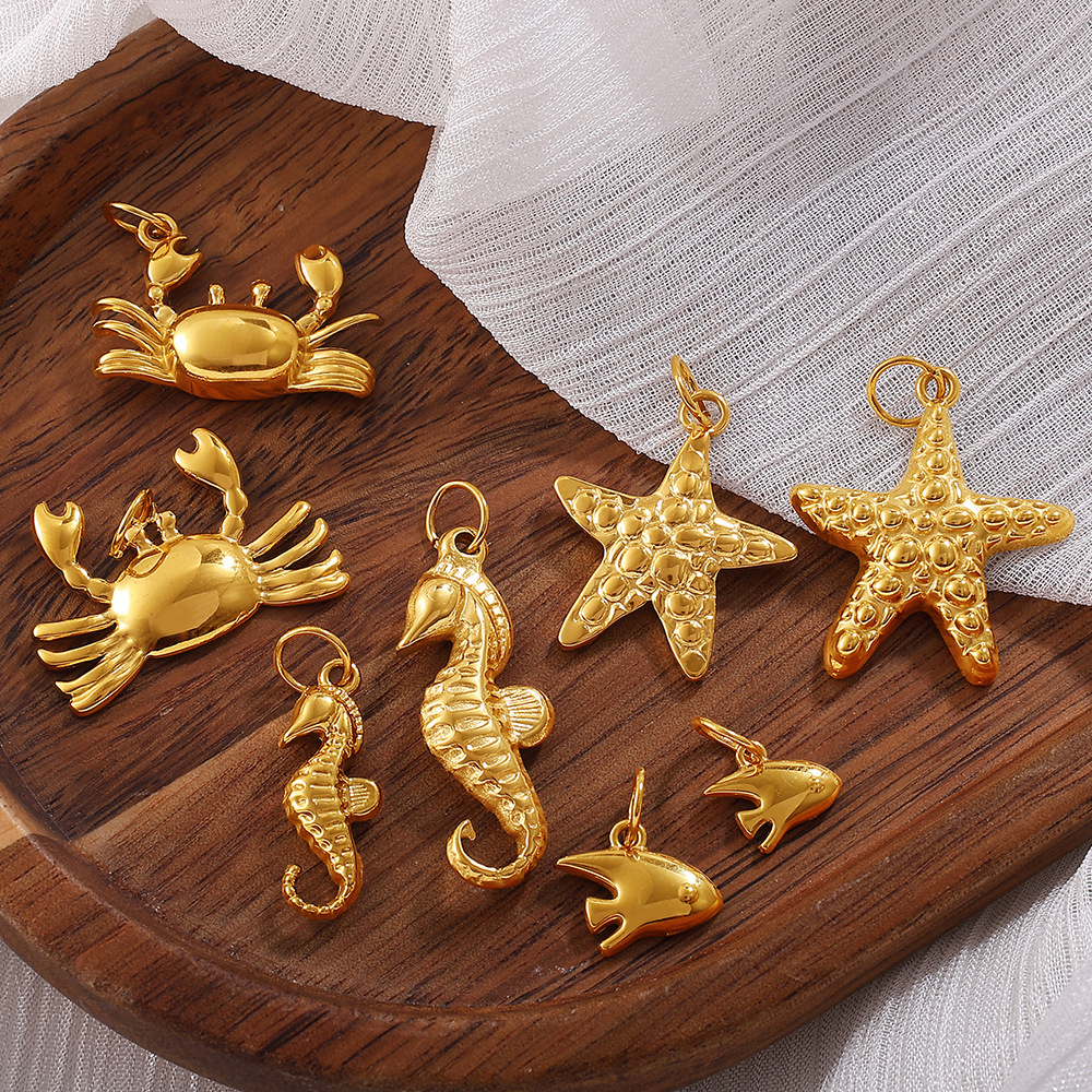 Ocean Series Jewelry Accessories Starfish Turtle Crab Shell Fish Charms Pendants for DIY