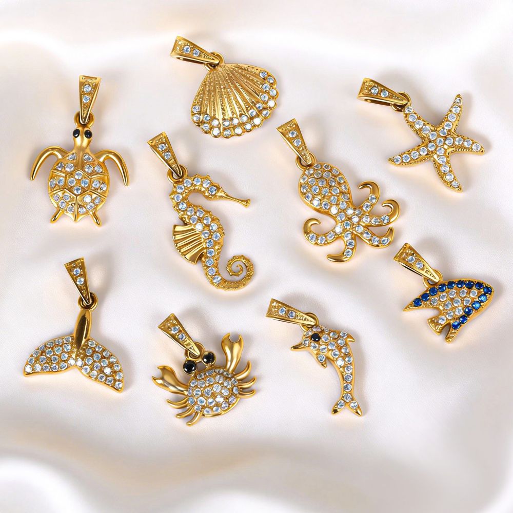 Hot Selling Jewelry DIY Accessories CZ Ocean Series Pendants