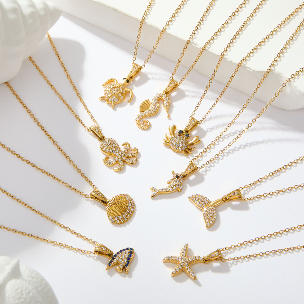 Hot Selling Jewelry DIY Accessories CZ Ocean Series Pendants