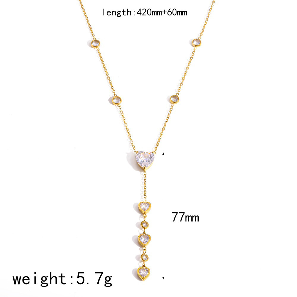 Hot Selling Waterproof Geometric CZ Y-shaped Necklace