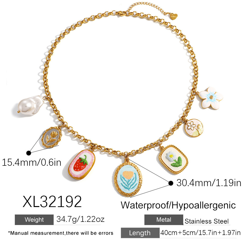 New Trendy Waterproof Flower Charms Necklace