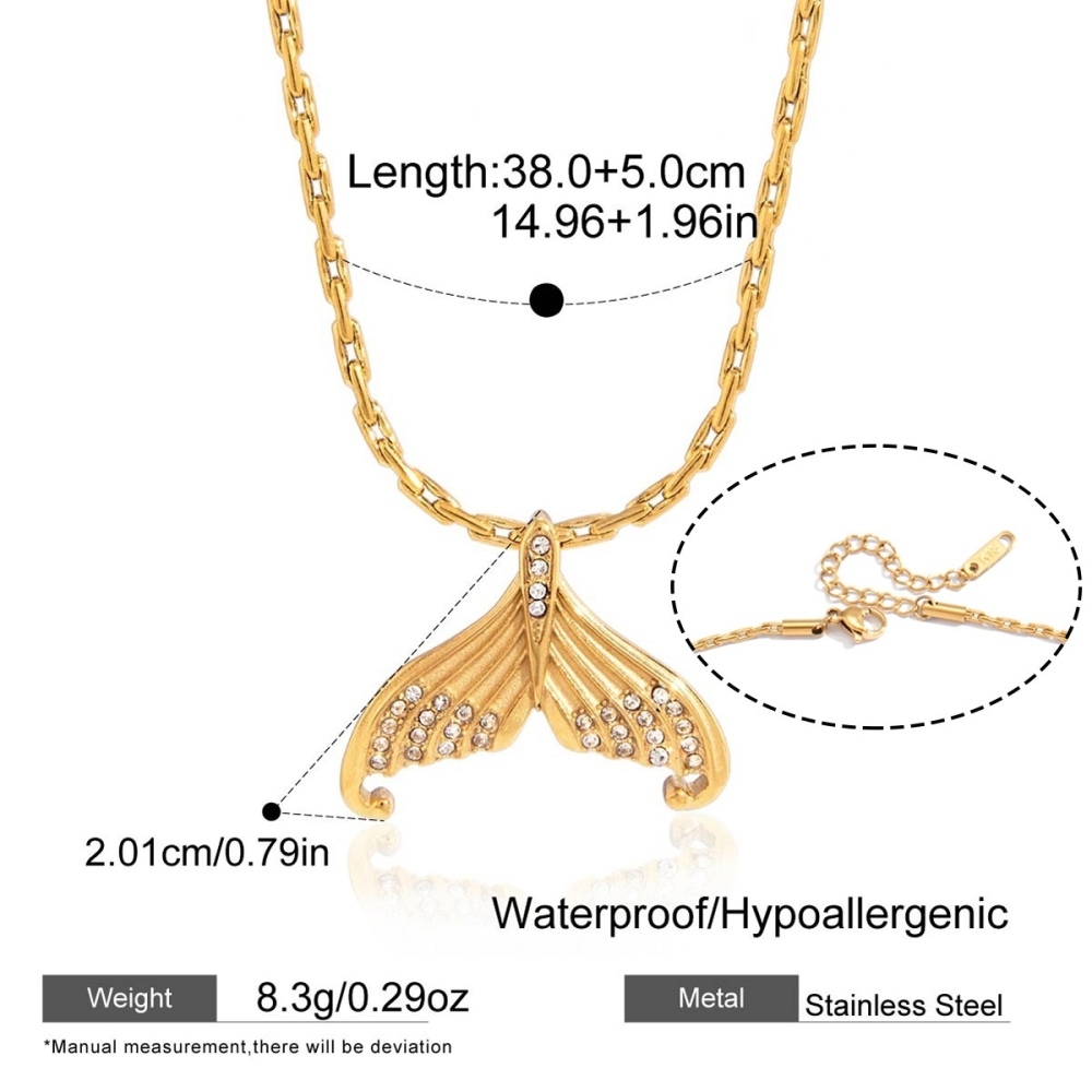New Vacation Ocean Mermaid Fish Tail Pendant Necklace