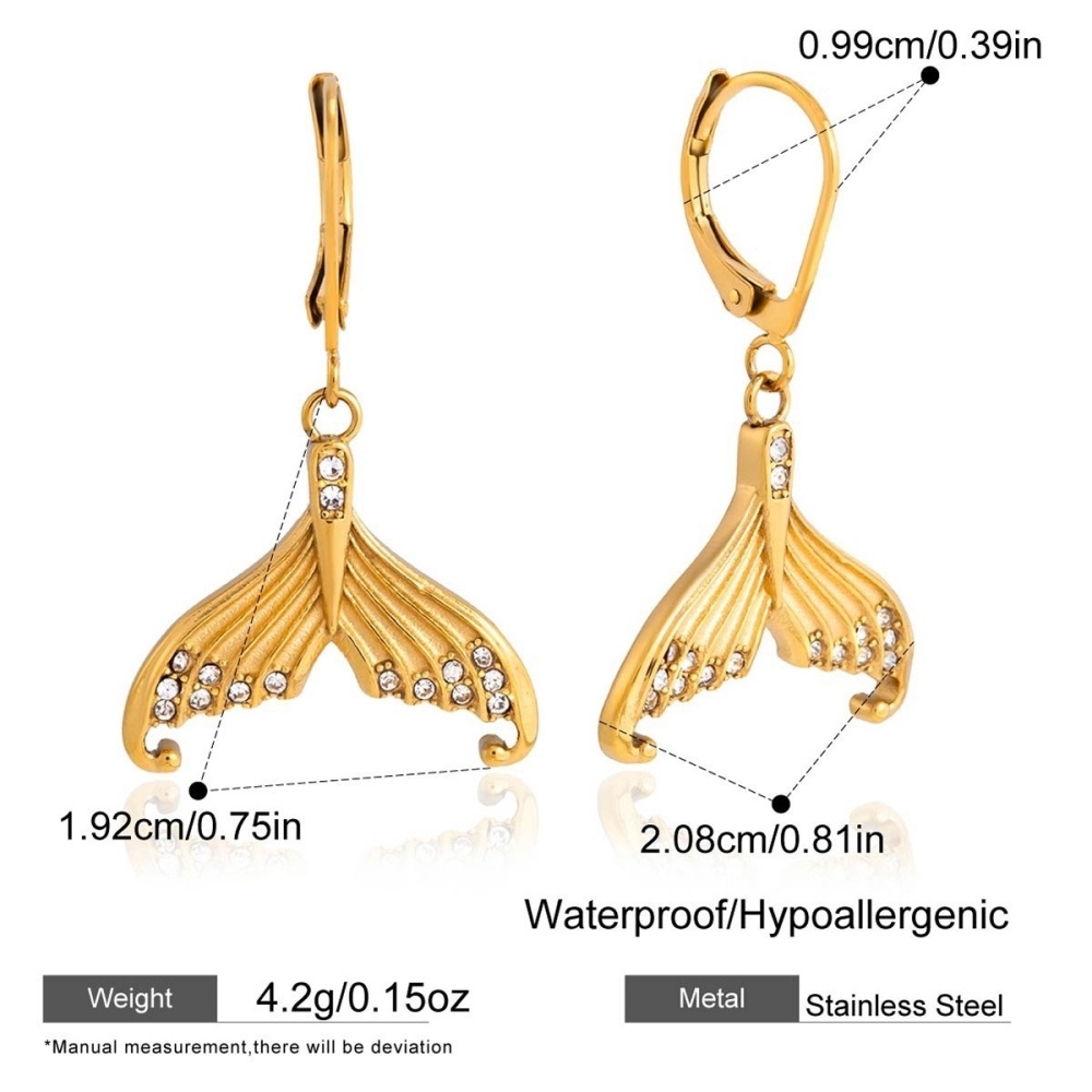 New Design Ocean Beach Holiday Mermaid Fish Tail Hoop Earrings