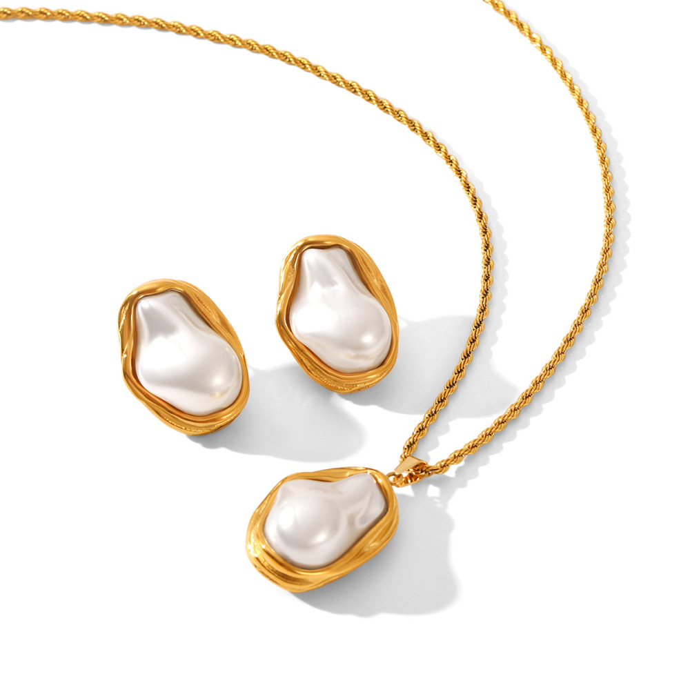 Hot Selling Baroque Pearl Jewelry Set Pendant Necklace