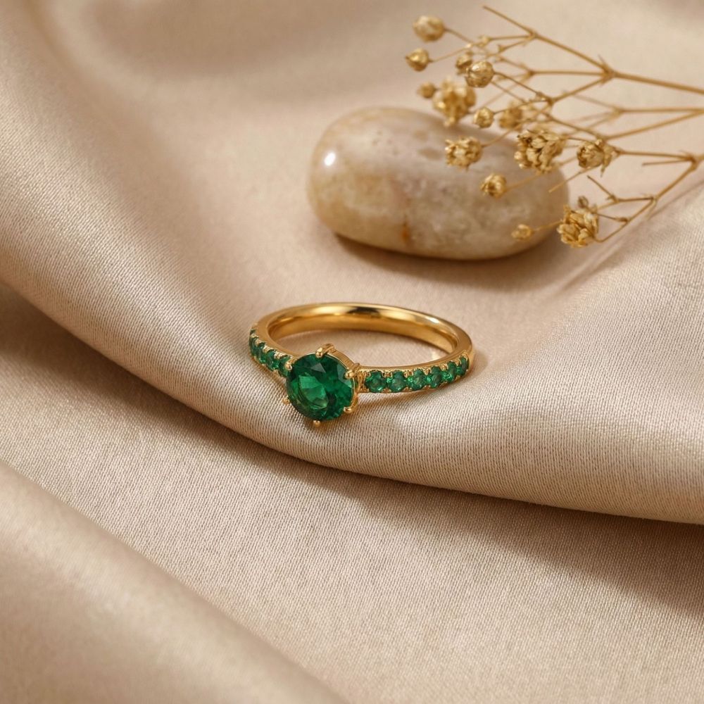 New Arrival Minimalist Emerald CZ Rings