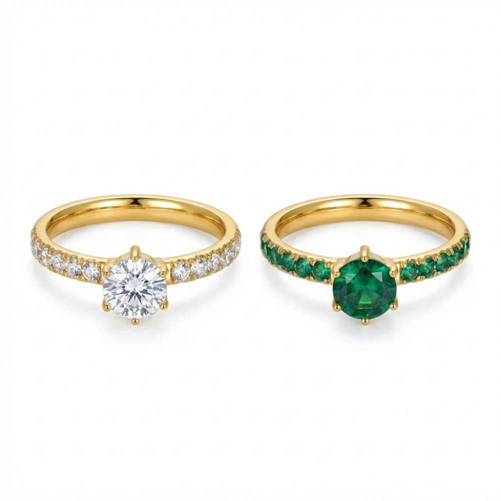 New Arrival Minimalist Emerald CZ Rings