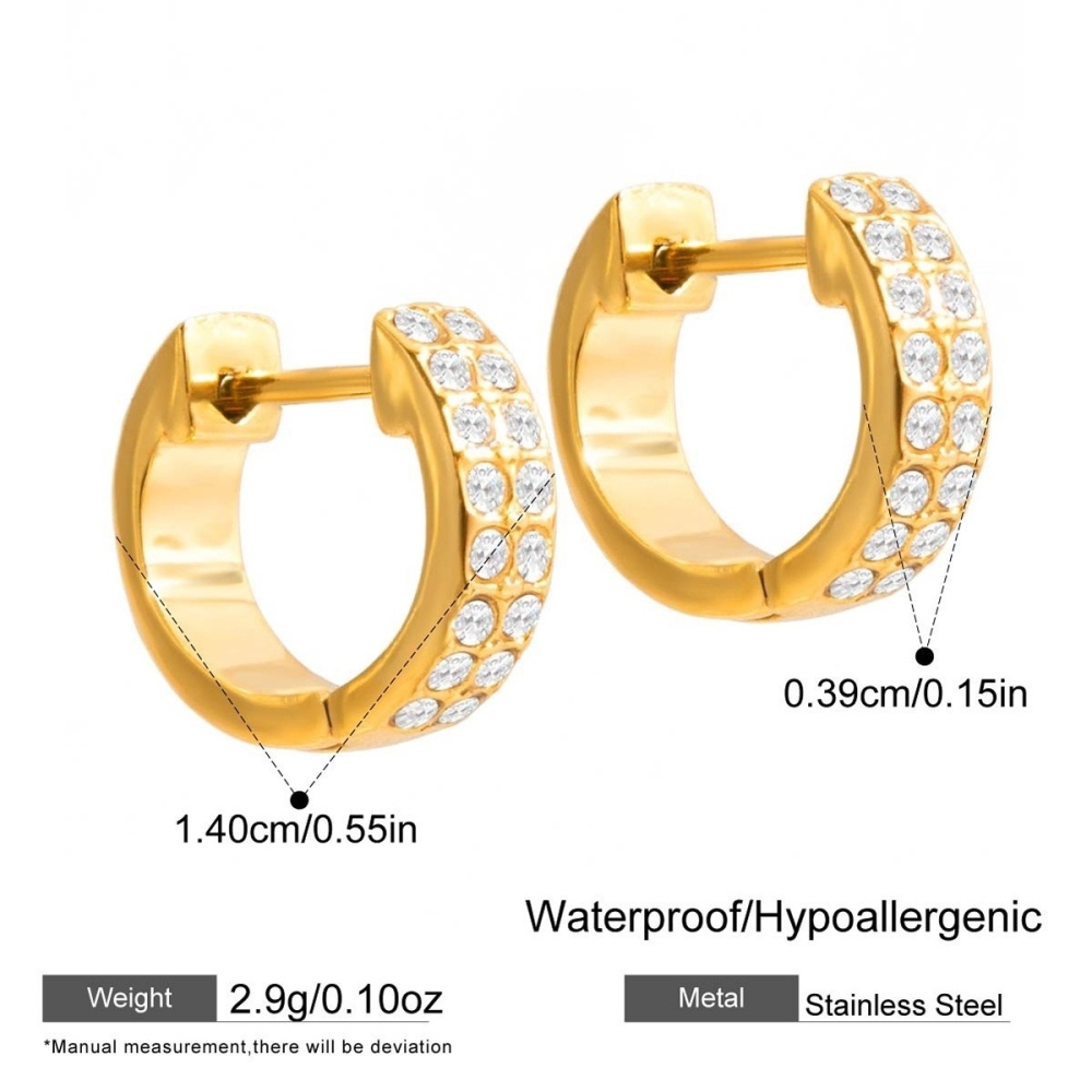 New Design Green Zircon Earring Cuffs Rectangle Stud Earrings Set