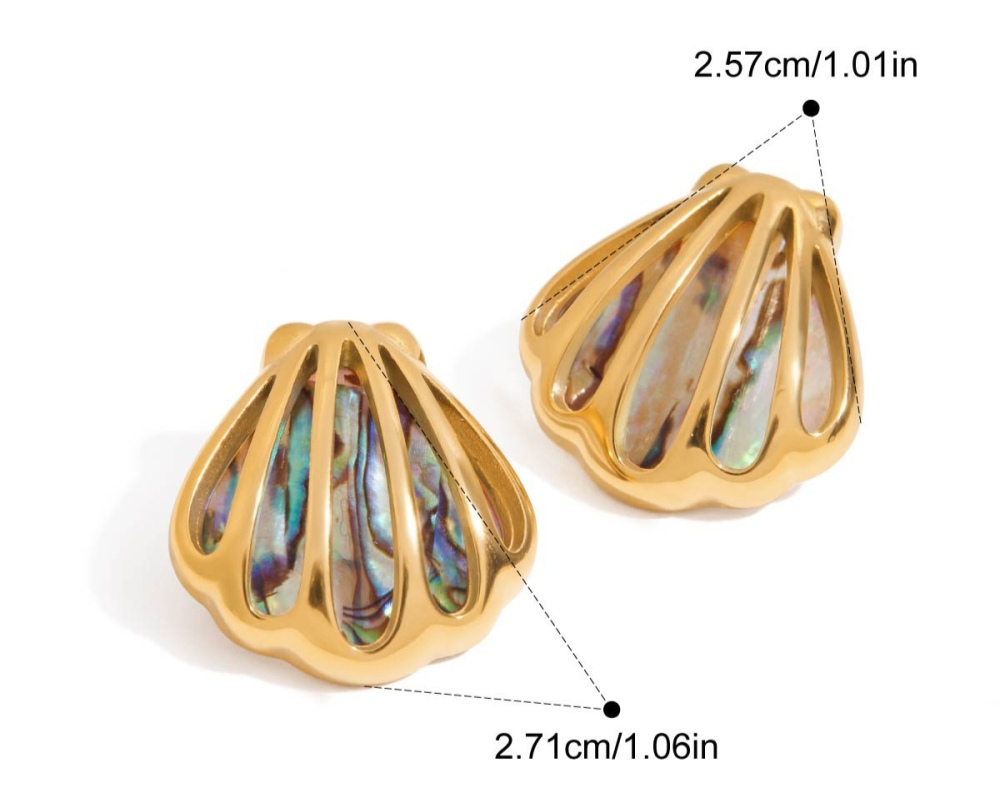 New Ocean Beach Vacation Style Abalone Shell Shell Pendant Necklace Stud Earrings Set