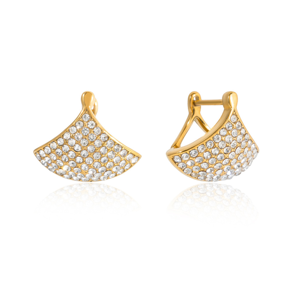 New Stainless Steel Hypoallergenic Geometric CZ Small Hoop Earrings