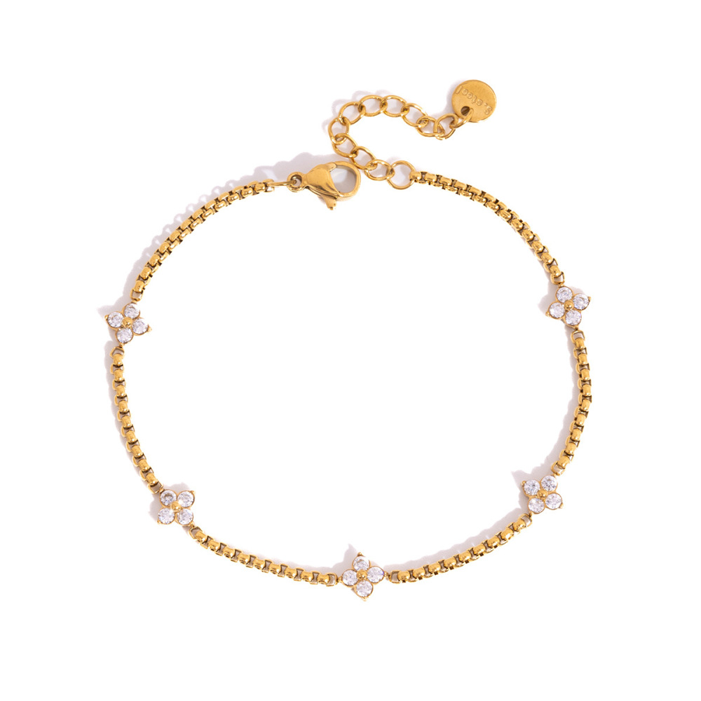 Hot Selling CZ Four-leaf Clover Bracelet