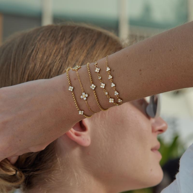 Hot Selling CZ Four-leaf Clover Bracelet