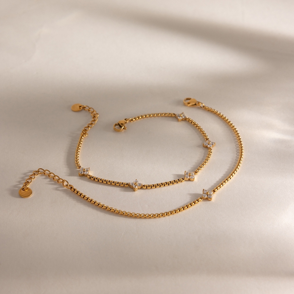 Hot Selling CZ Four-leaf Clover Bracelet