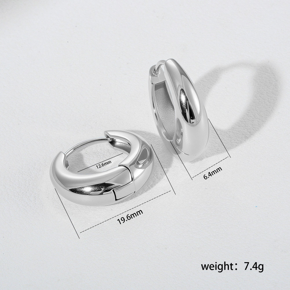 Hot Selling Stainless Steel Waterproof Plain Hoop Earrings