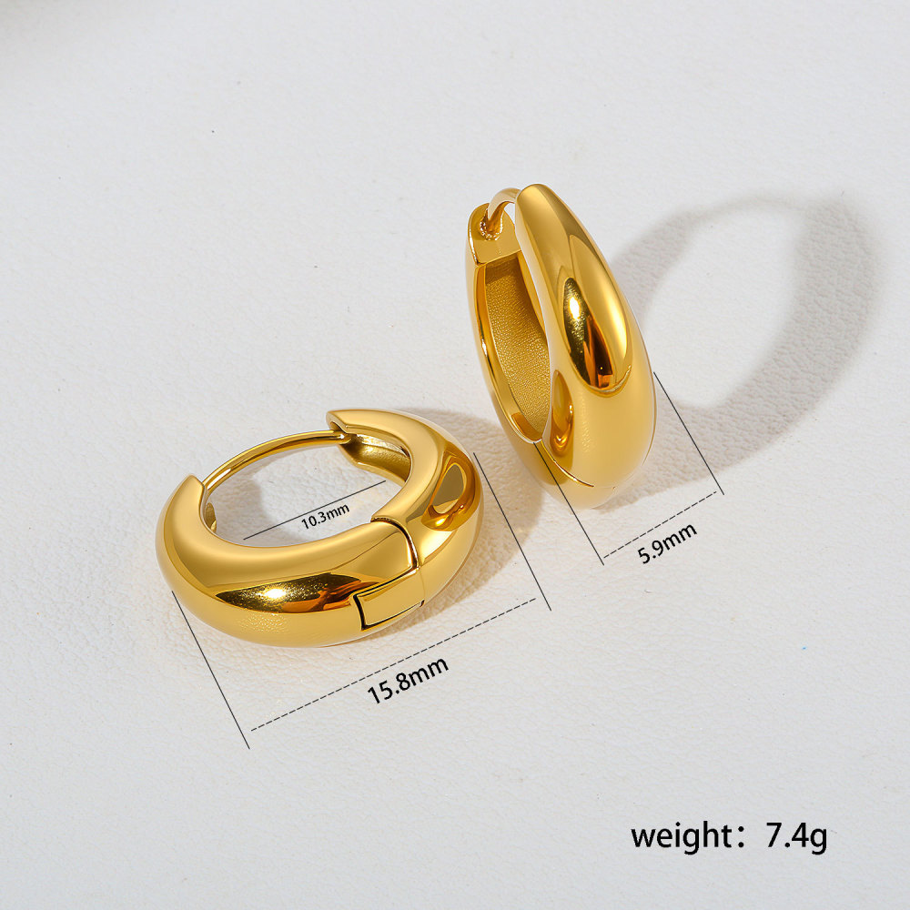 Hot Selling Stainless Steel Waterproof Plain Hoop Earrings