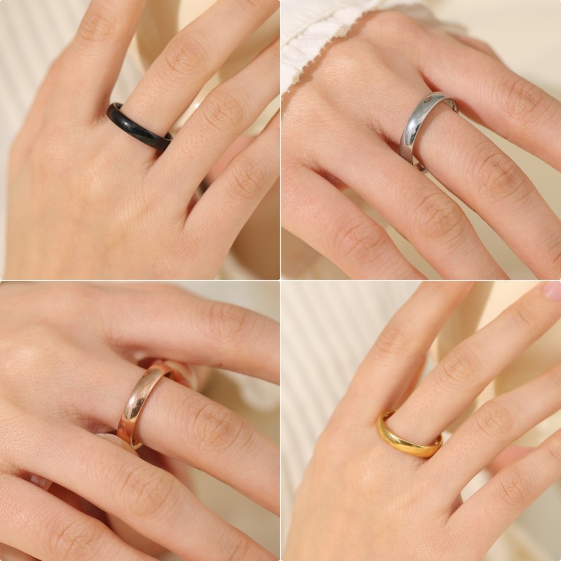 Hot Selling Simple Stainless Steel Arc Surface Rings