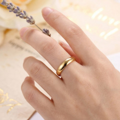Hot Selling 4mm Simple Stainless Steel Arc Surface Rings