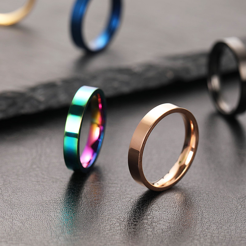 Hot Selling 4mm Wide Stainless Steel Multiple Color Rings