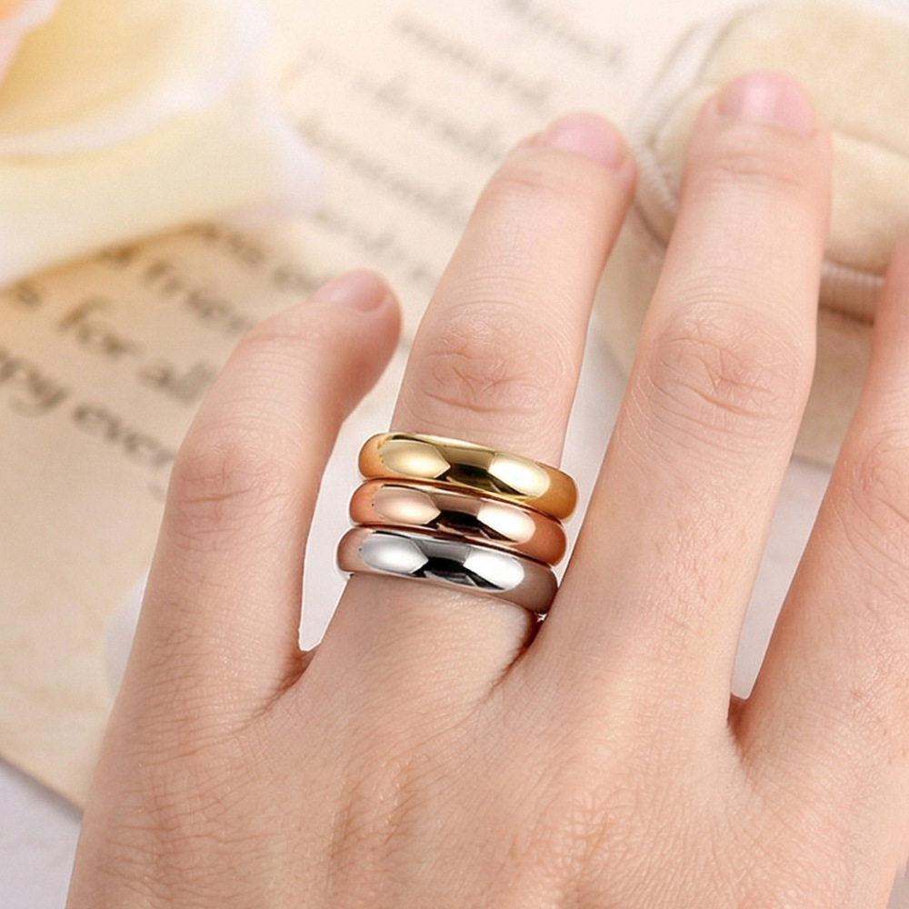 Hot Selling Simple Stainless Steel Arc Surface Rings