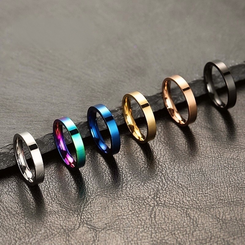Hot Selling 4mm Wide Stainless Steel Multiple Color Rings
